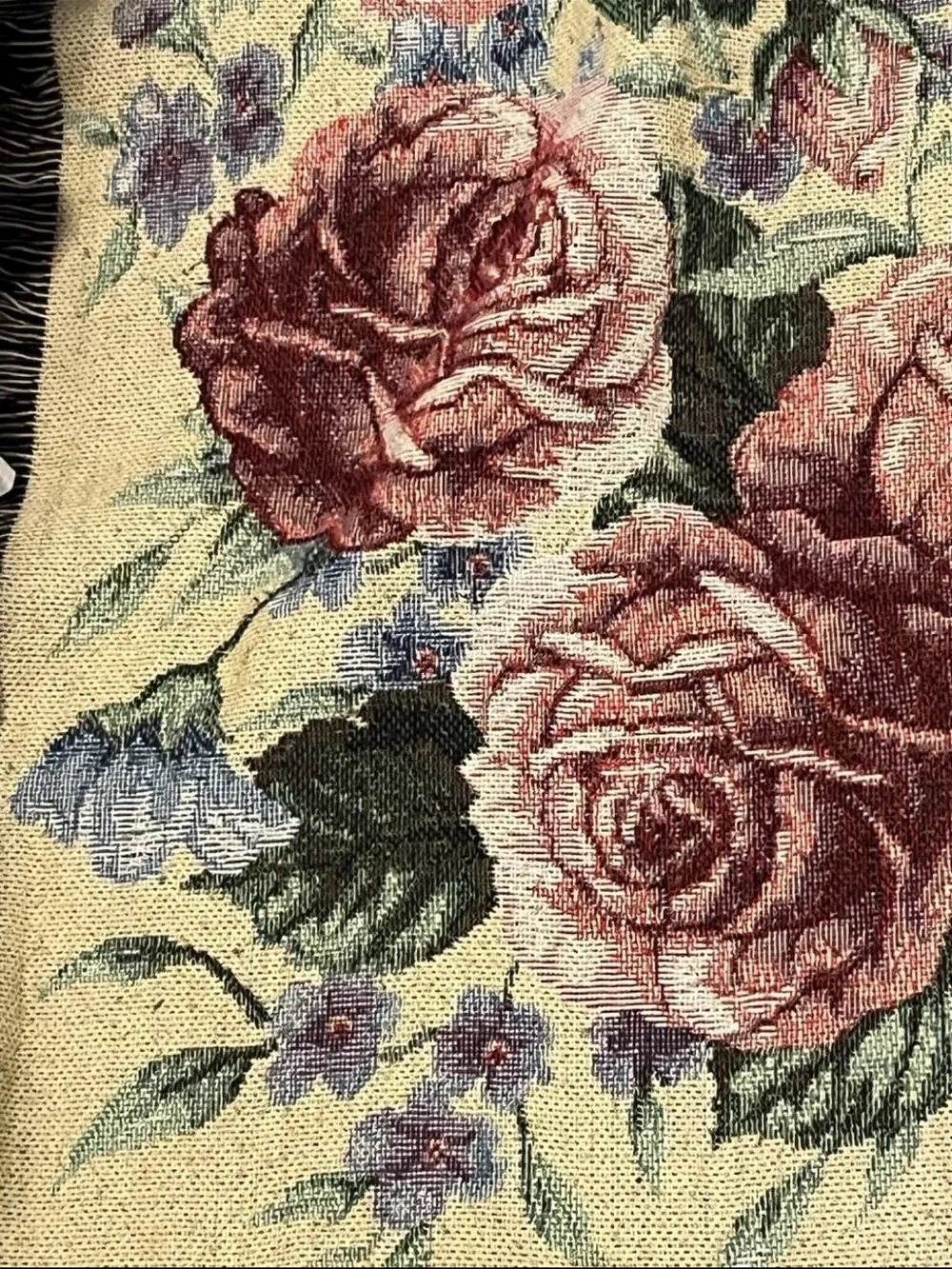Floral Rose Throw Blanket in Blush Pink and Cream. Cottage. Prairie. Whimsy.